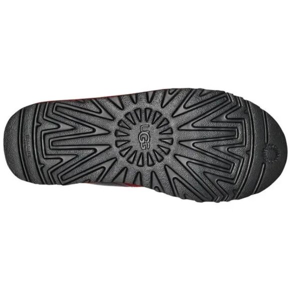 UGG [NEW] Neumel Leather Ankle Boots Wool Lining Black with Red Trim 1133777 - Picture 2 of 5